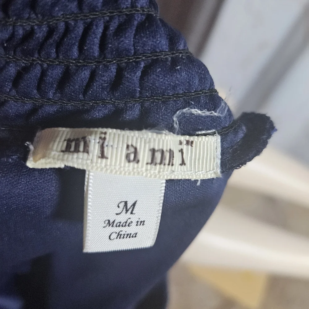 Elegant Navy Lace Embroidered Women's Top